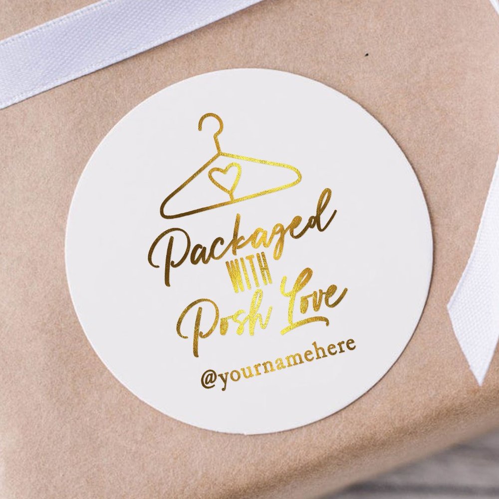 Packaged with Posh Love! Stickers & Labels with your custom text